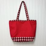 Disney Walt  World Mickey Mouse Christmas Ornament Tote Bag‎ Rare Plaid Photo 2