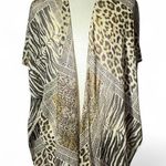 Animal Print Kimono Cover Up Zebra Leopard Snake Print Duster Brown Size undefined Photo 0