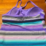 ZeroXposur  Women's Vibrant Striped One Piece - Purple, Blue, Black Photo 2