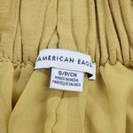 American Eagle  Womens Shorts Sz S Mustard Pleated Linen Blend High Rise Paperbag Photo 1