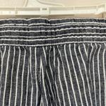 L.L.Bean  Premium Washable Linen Pull-On Pants Stripe Relaxed Wide Leg 4P Photo 6