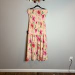 Lulus NWT  Balbina Beige Floral Smocked Drop Waist Maxi Dress Photo 3