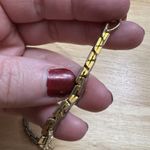 Artisan Vintage Designer Box Link Chain Bracelet 8" Gold Tone Photo 4