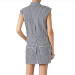 Current/Elliott  The Sleeveless Jumpsuit Mini Dress Striped Utility Cargo Pocket Photo 2