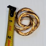 Monet Vintage Signed Round Twist Brooch Pin Gold Tone Designer Costume Jewelry Photo 3