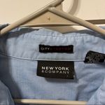 New York And Company  City Stretch Light Blue Button Down Blouse Photo 5