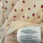 Madewell Cream Strawberry Print Silk Dress Size 4 Photo 8