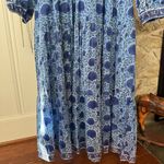 Handmade Block Print Blue Floral Maxi Dress Size M Photo 6