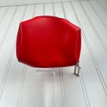 Christian Dior Red Embossed Logo Cosmetic Pouch Bag with Silver āDā Charm Zip Photo 2