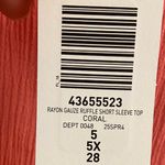 Torrid  mixed eyelet sisterhood babydoll gauze v neck coral top 5X NWT Photo 7