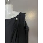 Vintage Flapper Dress Womens Large 20s Gatsby Sleeveless Fringe Beaded Accent Black Photo 3