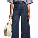 Tanya Taylor  exaggerated flare denim jean in dark blue Photo 0