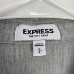 EXPRESS  The City Shirt Gray Button Down High Low Hem Women’s Size S Photo 3