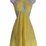 Rotate Birger Christensen Nanna Cutout Jacquard Mini Dress Pastel Yellow US 8 Photo 1