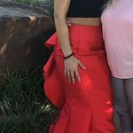 Sherri Hill Two Piece Red Floral Formal Dress Photo 2