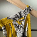 Sommer Floral Yellow Halter Neck Bodysuit Button Keyhole Back Sleeveless Ribbed Photo 4