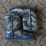 UGG  Classic Short Sequined Boots in Blue and Silver Photo 0