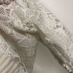 Badgley Mischka  White Floral Lace Guipure Sweater Top Photo 7
