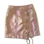 Nicholas Sofie Metallic Rose Wrap Style Lace Up Mini Skirt Size 4 Photo 0