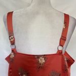 LAURIE FELT Boho Cottage Core Slip Dress Sz 14 Floral Lace Hem Romantic Satin Orange Photo 6