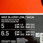 Nike New Blazer Low X Sacai Iron Grey Photo 4