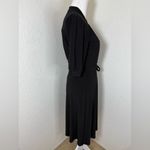 Laundry by Shelli Segal Black Faux Wrap Dress Stretch size 6 Photo 3