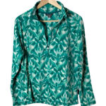 Eddie Bauer  green nature‎ fleece long sleeve quarter zip pullover Medium Photo 0