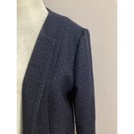 Karl Lagerfeld  Navy Blue Tweed Open Front Blazer Jacket M Photo 1