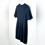 COS Navy Blue Gray Stretch Midi Shift Dress Size 6 Photo 5