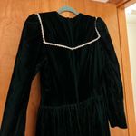 Jessica McClintock Dark Green Velvet Prairie Retro Prom Vintage Dress Size 13 Photo 11