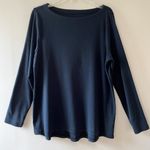 J.Jill Sz Lp or L reg Black Supima Boat Neck Blouse Pullover Long Sleeve Tee Photo 1