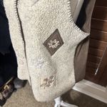 Alfred Dunner Vintage 90s  Vest Embroidered Fleece Sherpa Brown & Cream Fall Sz M Photo 3