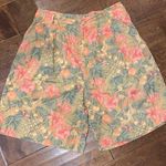 Gap Vintage  Tropical Floral Fruit Pattern High Waist Pleated Shorts Photo 0