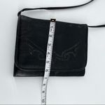 Vintage black leather cross Body purse bag shoulder bag Tooled mid century‎ Black Photo 7