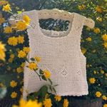 Sadie and Sage Crochet cotton white tank top Photo 1