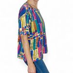 Vintage 90’s Penny Lane Colorful Abstract Bow Tee Shirt Multiple Size L Photo 3