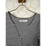 Free People  Beach Black and White Bodycon Midi Henley Dress - Size - Medium Photo 4