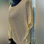 Gold Sweater Size Small Open Knit Short Sleeved Downtown Coalition Trendy Rare Photo 3