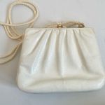 Judith Leiber White leather lizard skin Rare Vintage Heart crystal rope clutch Photo 6