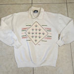 VTG 90s USA Made Grandma Sweater Womens L Collared Floral Coquette Cottage White Size L Photo 0