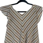 E & M  Women's Size Large Striped Back Tie Butterfly‎ Sleeve Top Photo 1