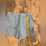 Cynthia Rowley  Sky Blue Linen High Waist Shorts Photo 5