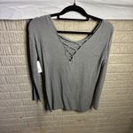 Garage Stone Grey Mix Chandail Lace Back Lace Up Sweater XS Photo 2