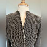 Kay Unger ladies Navy Blazer Geometric design white piping Inner liner s… Blue Size 12 Photo 0