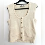 ZARA  Buttoned Knit Sweater Vest Small Photo 1