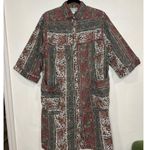 American Vintage Womens VINTAGE Models House Coat Robe Paisley Burgundy Green 16 Photo 1