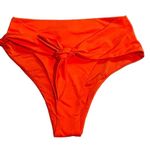 We Wore What  Riviera Bikini Bottom Spicy Orange High Waist Self Tie Swim XS NWT Photo 9