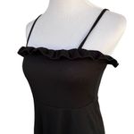 Nasty Gal Collection Black Ribbed Ruffle Mini Dress S Photo 1
