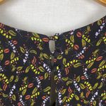 Free People NWT  Meet Virginia Split Sleeve Printed Black Combo Romper Photo 2