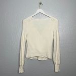 Anthropologie Moth Women XS Cream Faux Wrap Knit Sweater Long Sleeve Balletcore Photo 7
